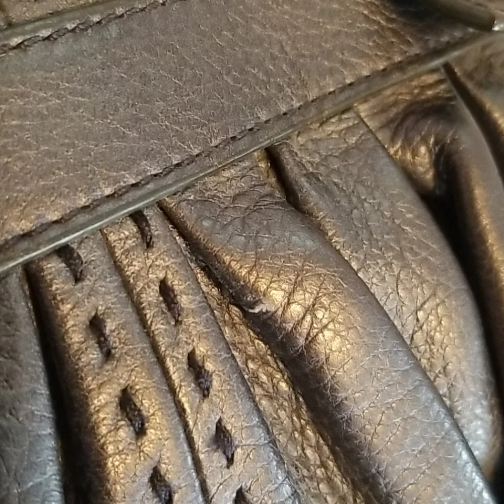 RARE Cole Haan Pleated Leather Satchel Hobo Bag Purse